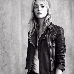 All Saints Black Cargo Quilted Moto Catch Biker Sheep Leather Jacket Celerity